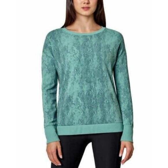 Mondetta Lightweight Printed Crewneck Breathable Top Teal Small - Picture 1 of 8